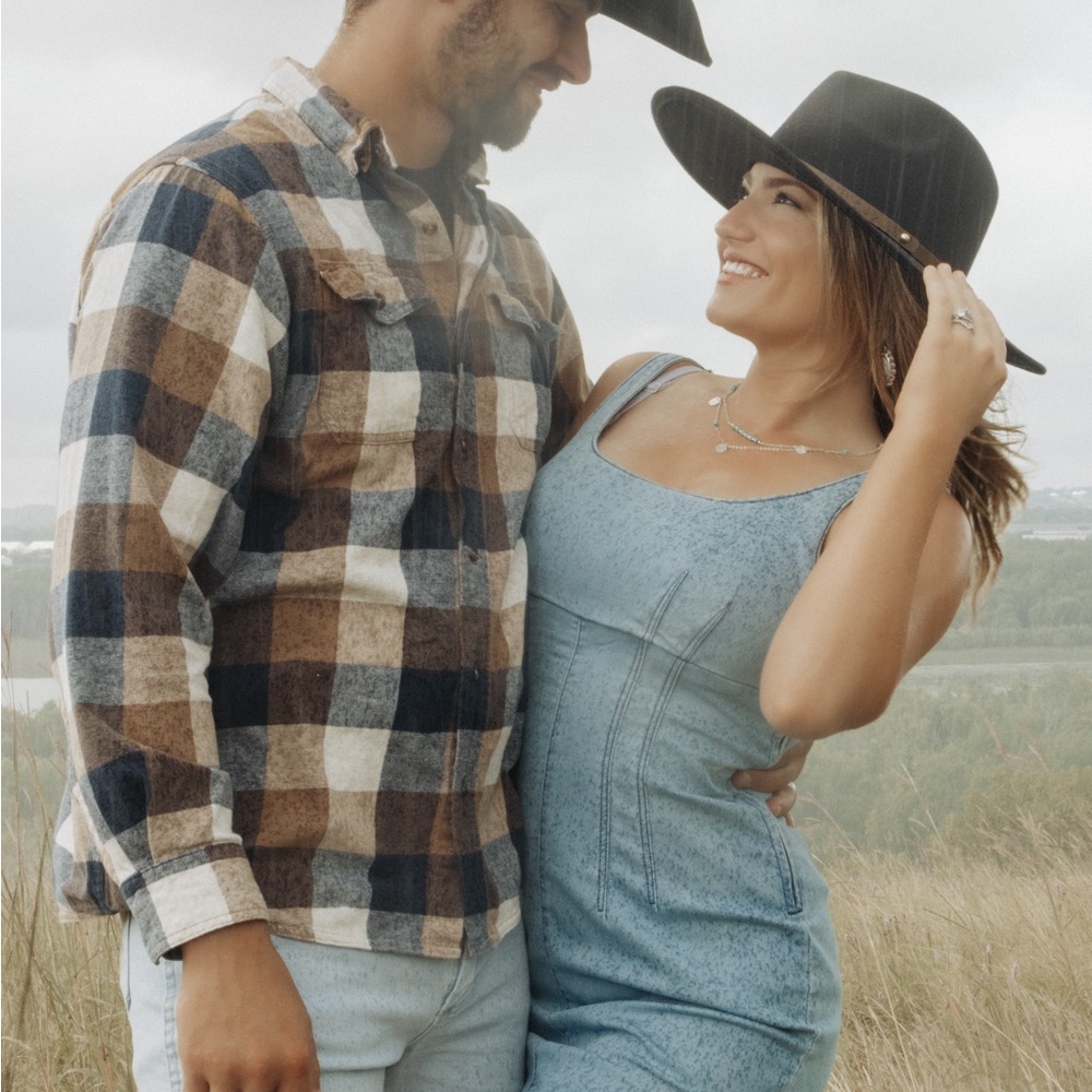No Boundaries Light Blue Denim Square Neck Dress